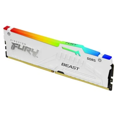Immagine di Kingston FURY Beast Bianco RGB EXPO 16GB 5200MT/s DDR5 CL36 DIMM Memoria Gaming per Computer Fissi Single Module F552C36BWEA 16