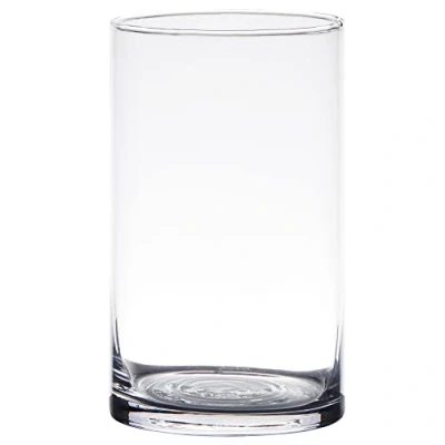Immagine di matches21 Vaso in vetro trasparente a forma di cilindro, 1 pezzo, diametro 9 x 15 cm