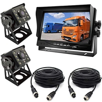 Immagine di Telecamera Retromarcia per Auto，2x8LED120 Ampio Angolo di Visione Notturna Impermeabile Infrarossi Con 15M cavo +7 &quot;TFT LCD Car Monitor Camion/Rimorchio/Camper/Autobus