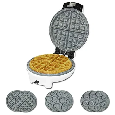 Immagine di Cecotec Divertente Macchina Per Waffle Elettrica Gofrestone 3 In 1 1. 700 W, Piastre Intercambiabili Con Rivestimento Ecologico, Design Circolare, Indicatore Luminoso, Protezione Surriscaldamento