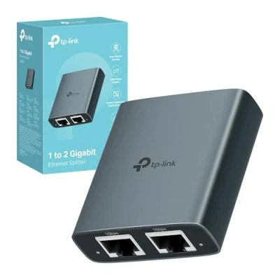 Immagine di TP Link EH210 Sdoppiatore Ethernet Gigabit, Velocità Gigabit 1000 Mbps da 1 a 2, Compatibile con Cavi di Cat 8/7/6/5e/5, Involucro in Leghe Alluminio, Plug&amp;Play