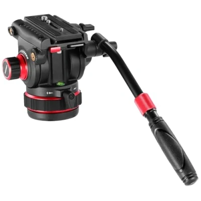 Immagine di NEEWER Testa Fluida per Treppiede Video Resistente, Smorzamento Pan/Incli Regolabile, Piastra Sgancio Rapido, Compatibile con DJI RS Gimbal, Maniglia Base ⌀75mm, Max 22lb, GM006