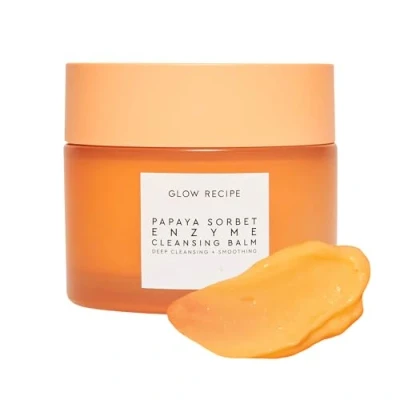 Immagine di Glow Recipe Papaya Sorbet Enzyme Cleansing Balm Viso Exfoliator + Smoothing Makeup Remover Skin Resurfacing Face Cleanser with Seed Oil, Blueberry Extract &amp; Apricot Kernel Oil (100 ml)
