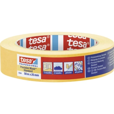 Immagine di tesa PRECISION STANDARD 04344 00003 00 Nastro crespato Präzisionskrepp® Giallo (L x L) 50 m 25 mm 1 pz.