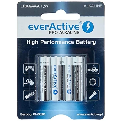 Immagine di everActive confezione da 48 batterie AAA, alcaline, micro LR03 R03 1,5 V, massima potenza, durata di 10 anni, pezzi, in blister
