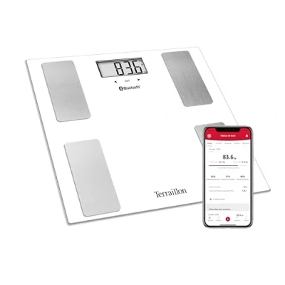 Immagine di TERRAILLON SMART CONNECT Bilancia pesapersone Impedenziometrica Analisi del cuerpo BMI 8 utenti Bluetooth Low Energy Capacità 160Kg Bianco