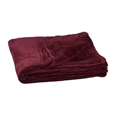 Immagine di Relaxdays Morbida coperta extra large in poliestere, pile lavabile a 30C, HLP: 1 x 200 220 cm, bordeaux