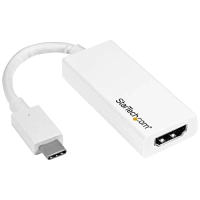 Immagine di StarTech.com Adattatore USB C a HDMI Convertitore Tipo per MacBook ChromeBook e dispositivi con 4k 60hz Bianco (CDP2HD4K60W)
