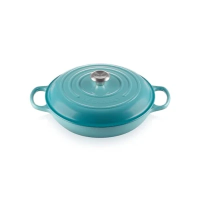 Immagine di Le Creuset Tegame basso Evolution in ghisa vetrificata, Rotondo, diameter 30 cm, 3.2 l, Blu Caribe, 21180301702430