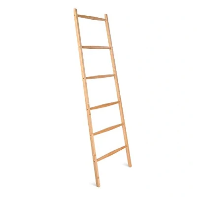 Immagine di Navaris Scala Portasciugamani a 6 Pioli Scaletta in bambù Marrone 170x56x3cm Scalda Salviette Decorativo Bagno Porta Asciugamani Verticale