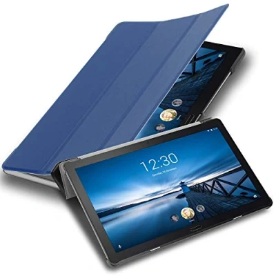 Immagine di Cadorabo Custodia Tablet per Lenovo Tab P10 (10.1&quot; Zoll) in BLU SCURO JERSEY Copertura Protettiva Molto Sottile di Similpelle Stile Libro CON Auto Wake Up e Funzione Stand