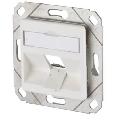 Immagine di Metz Connect Presa di rete Da incasso Inserto con piastra centrale Non classificata 1 Porta Bianco puro (RAL 9010)