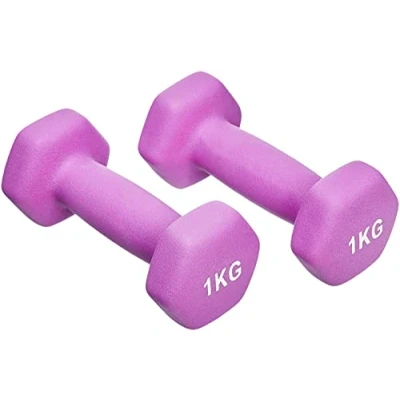 Immagine di Amazon Basics Coppia di manubri in neoprene, 2 x 1 kg, Viola