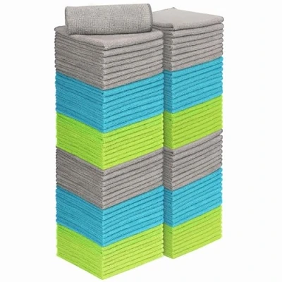 Immagine di AIDEA Panni Microfibra 100 Confezione,Stracci Senza Pelucchi,Panno Auto Asciugamano Riutilizzabile Lavabile Multiuso Per Casa,Cucina,Auto,Vetri, Pavimenti 30 X 30CM