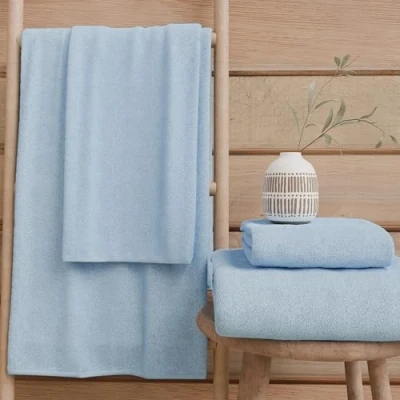 Immagine di PETTI Artigiani Italiani Asciugamani Bagno in 100% Spugna di Cotone, Set 1+1, 2 Pezzi 1 Asciugamano Viso e Mani, Celeste