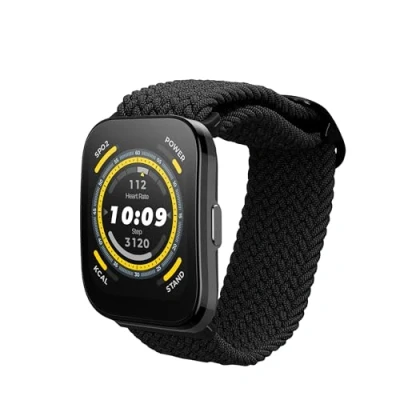 Immagine di kwmobile Fascia compatibile con Amazfit Bip 5 Unity/Amazfit / GTR 4 Cinturino Smart Watch Fitness Tracker Nylon nero ca. 14 22 cm