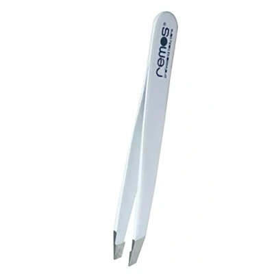 Immagine di REMOS Mini pinzetta per sopracciglia, realizzata a mano, in acciaio inox bianco