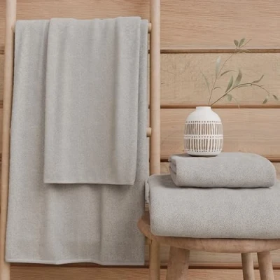 Immagine di PETTI Artigiani Italiani Asciugamani Bagno in 100% Spugna di Cotone, Set 1+1, 2 Pezzi 1 Asciugamano Viso e Mani, Grigio Chiaro