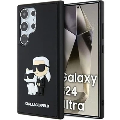 Immagine di CG MOBILE Karl Lagerfeld Cover posteriore per Samsung Galaxy S24, in gomma 3D, &amp; Choupette, colore: Nero