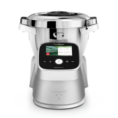 Immagine di Moulinex i Companion Touch Pro, Robot Da Cucina Con Funzione cottura, 19 Modalità di preparazione e ricette personalizzate, bilancia integrata, argento, HF93ECK