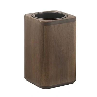 Immagine di Gedy 13X8X8 CM G Dafne Bagno Color Noce, Misure e Peso 0,236 kg, Porta spazzolino in bambù, Acciaio, resine, Design R&amp;S, 2 Anni di Garanzia, Marrone