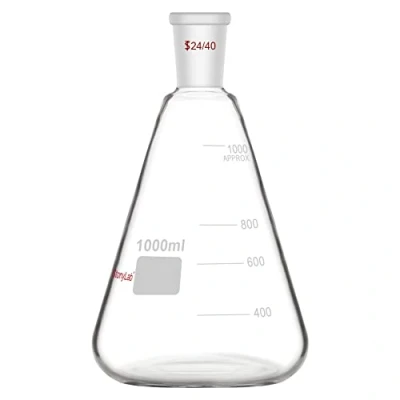 Immagine di stonylab Matraccio Vetro 24/40, Erlenmeyer Flask da Parete Pesante in Borosilicato con Giunto Esterno Standard 24/40 1000ml