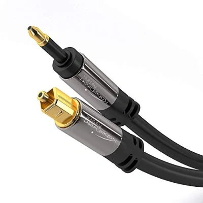 Immagine di KabelDirekt cavo ottico audio digitale Mini TOSLINK con protezione del segnale 3m a TOSLINK, S/PDIF/cavo per soundbar, sistemi stereo/amplificatori, Hi Fi