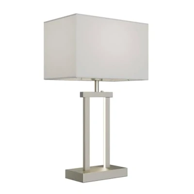 Immagine di lampada da tavolo &#039;Sigurd&#039; dimmerabile (Moderno) colore Grigio, in tessuto ad es. Soggiorno &amp; Sala pranzo (1 luce,) di Lindby