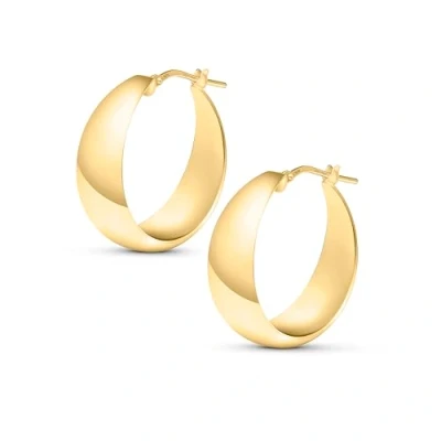 Immagine di Amberta Orecchini a Cerchio Spessi in Argento Sterling 925 da Donna: Chunky Placcati Oro 25 mm