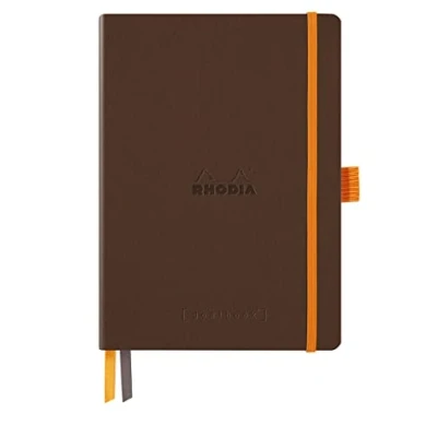 Immagine di RHODIA 117813C Taccuino flessibiIe BULLET JOURNAL GOALBOOK Bronzo A5 puntinato dot240 pagine Carta Clairefontaine Avorio 90g 2 Segnapagina, Chiusura con elastico Copertina Simil Cuoio