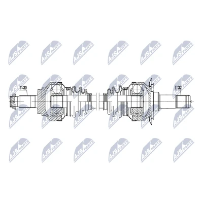 Immagine di NTY NPW BM 224 Albero motore / Semiasse Assale posteriore Dx 828mm Trasmissione automatica BMW: 7