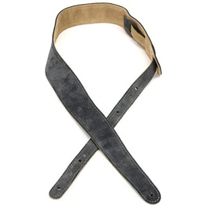 Immagine di Fender, Reversible Suede Tracolla in pelle scamosciata per chitarra e basso, 5cm Larghezza, Grigio &amp; Colore Beige