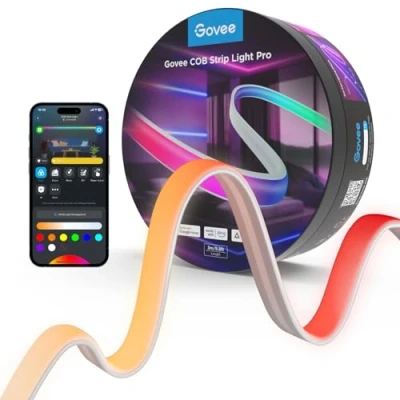 Immagine di Govee COB Striscia LED Pro, Smart Strip Light Compatibile con Alexa, Google Assistant e Matter, Luce RGBICW Banco caldo, Luminosa che Cambia Colore, 3m