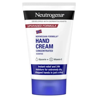 Immagine di Neutrogena Formula Norvegese Crema mani Concentrata Profumata, riparatrice con Glicerina e Vitamina E, secche screpolate profumata per un&#039;idratazione 24h, 50 ml