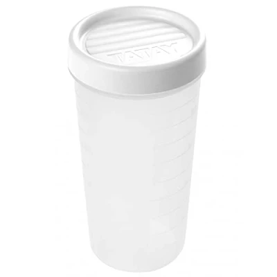 Immagine di TATAY Contenitore per alimenti con chiusura a vite, 0,6 L, in Plastica, 8,5 x 16,5 cm, bianco, 0.6L