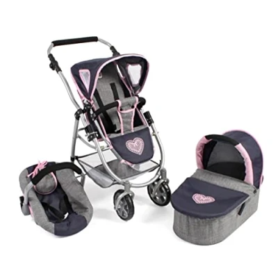 Immagine di Bayer Chic 2000 Passeggino Combinato Emotion 3 in 1 all in, Colore Melange Grigio/Navy, 637 26