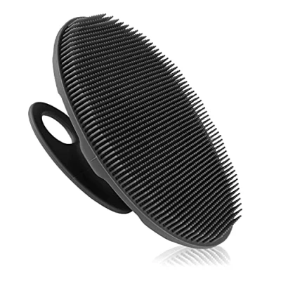Immagine di INNERNEED Spazzola per la pulizia del corpo in morbido silicone, esfoliante delicata e massaggiante, tutti i tipi di pelle (nero)