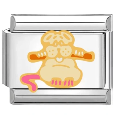 Immagine di Quiges Modulo Charm Link in Stile Italiano da 9 mm Acciaio Inox Daffy per bracciali Italian Links