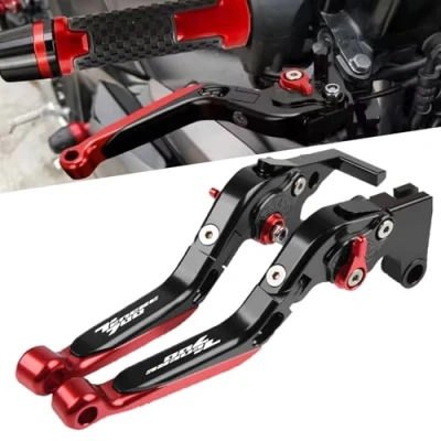 Immagine di QJY Motor Part Store TENERE 700 2019 2021 Moto CNC Leve Freno e Frizione Set Regolabile per 900 Rally TRACER GT 2020 Nero/Rosso