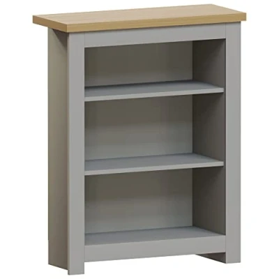 Immagine di Vida Designs Arlington Libreria a 3 Livelli, Legno Ingegnerizzato, Grigio e Quercia, W D, H 75 x L 60 P 24 cm Circa