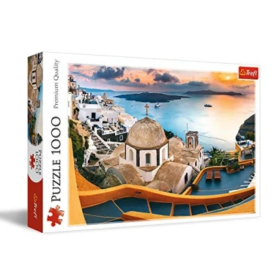 Immagine di Trefl 1000 Elementi, Grecia, Vista Isola, edifici greci, Mare, Te, intrattenimento Creativo, Regalo, Classici Puzzle Santorini da Favola, Multicolore, TRF10445