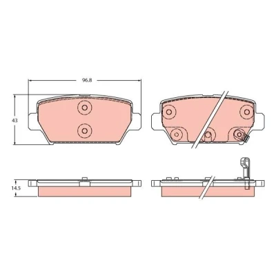 Immagine di TRW GDB2435 Kit pastiglie freno con segnalatore acustico usura MITSUBISHI: Eclipse Cross