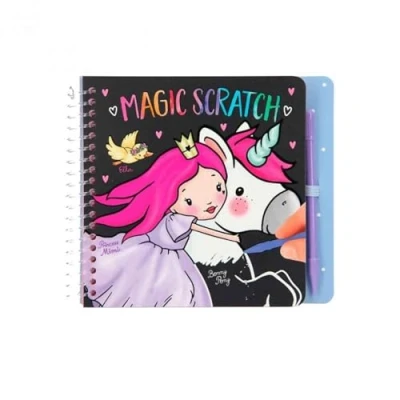 Immagine di Depesche Libro da colorare Mini Magic Scratch, Princess Mimi, 20 Pagine con Linee di tiragraffi Pre Disegnate e Penna, Circa 15,3 x 13,3 1,8 cm, Colore a Tinta Unita, STK, 11413
