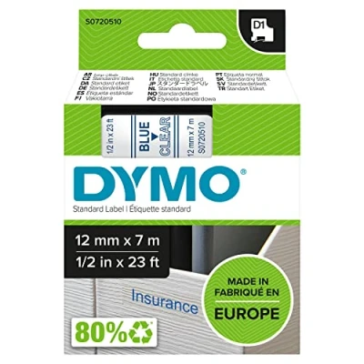 Immagine di NASTRO DYMO TIPO D1 (12MMX7M) BLU/TRASPARENTE 450110