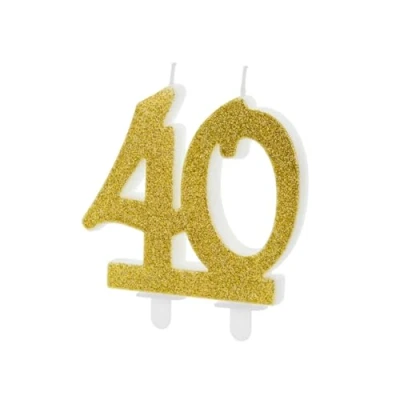 Immagine di Candeline numerali Glitterate per Compleanno Vari Numeri (40 Anni (codice SCU5 40 019))