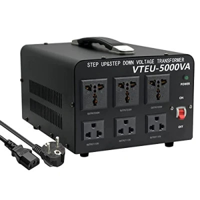 Immagine di Cantonape 5000VA Trasformatore elevatore/riduttore di tensione da 5000 Watt USA Convertitore energia 220 Volt V / 110 W Stabilizzatore automatico