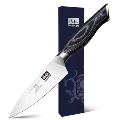 Immagine di SHAN ZU Coltelli per Frutta Sbucciare Coltello e Verdura 9.5CM Professionali Lama in Acciaio Inossidabile Ultra Affilata con Ergonomica K133 Impugnatura Genbu Serie