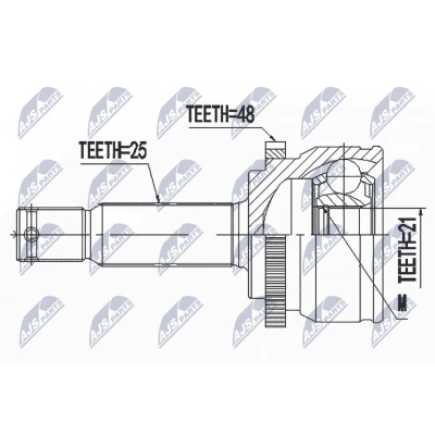 Immagine di NTY NPZ HY 555 Kit Giunto Omocinetico Assale anteriore, anteriore Sx, Dx HYUNDAI: i20 I Hatchback