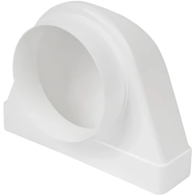 Immagine di Vent Systems Connettore angolare a 90 gradi per canali rettangolari da 220 x 55 mm tubi rotondi Ø125 mm. Sistema di ventilazione, riscaldamento, raffreddamento