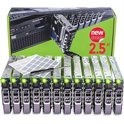 Immagine di WORKDONE 12 Pezzi 2.5 Pollici Compatibile per Server dell PowerEdge T440 T640 R430 T430 R630 T630 R730xd R830 R930 T620 R720 R820 Vassoio Caddy Etichette Slitta Manuale Cacciavite
